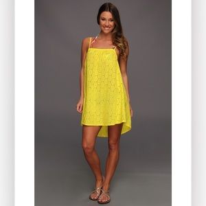 Roxy Yellow Eyelet Swim Coverup with Multicolor Straps